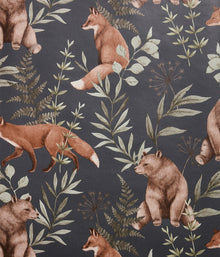 Wild Forest blue fox & bear wallpaper