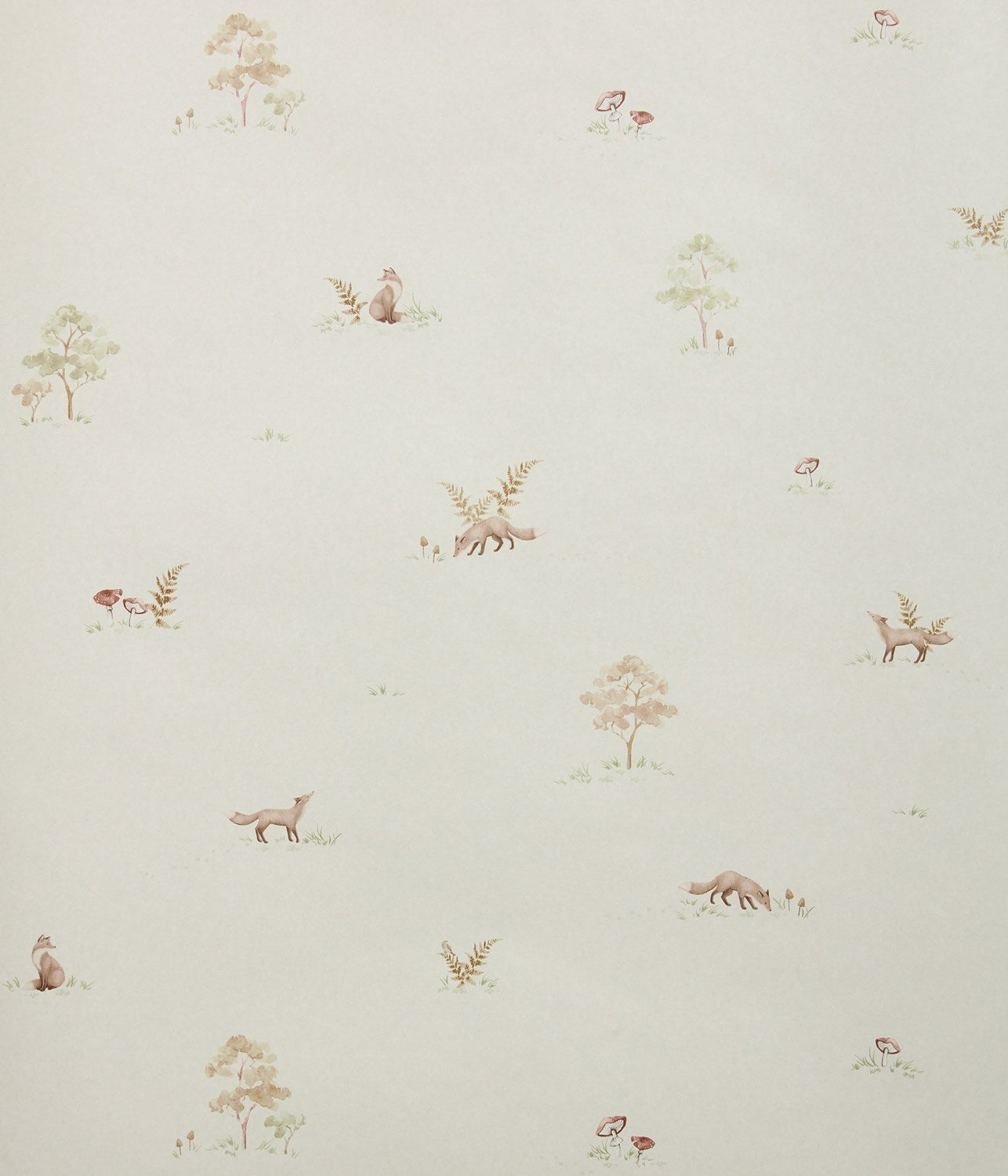 Little Fox beige wallpaper