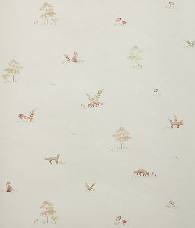 Little Fox beige wallpaper