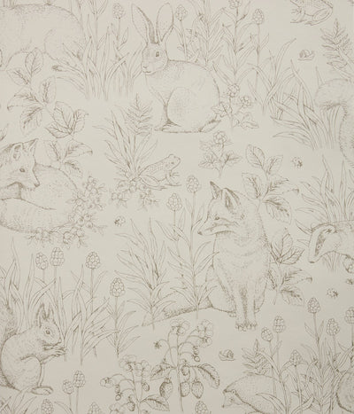 Forest Friends beige wallpaper