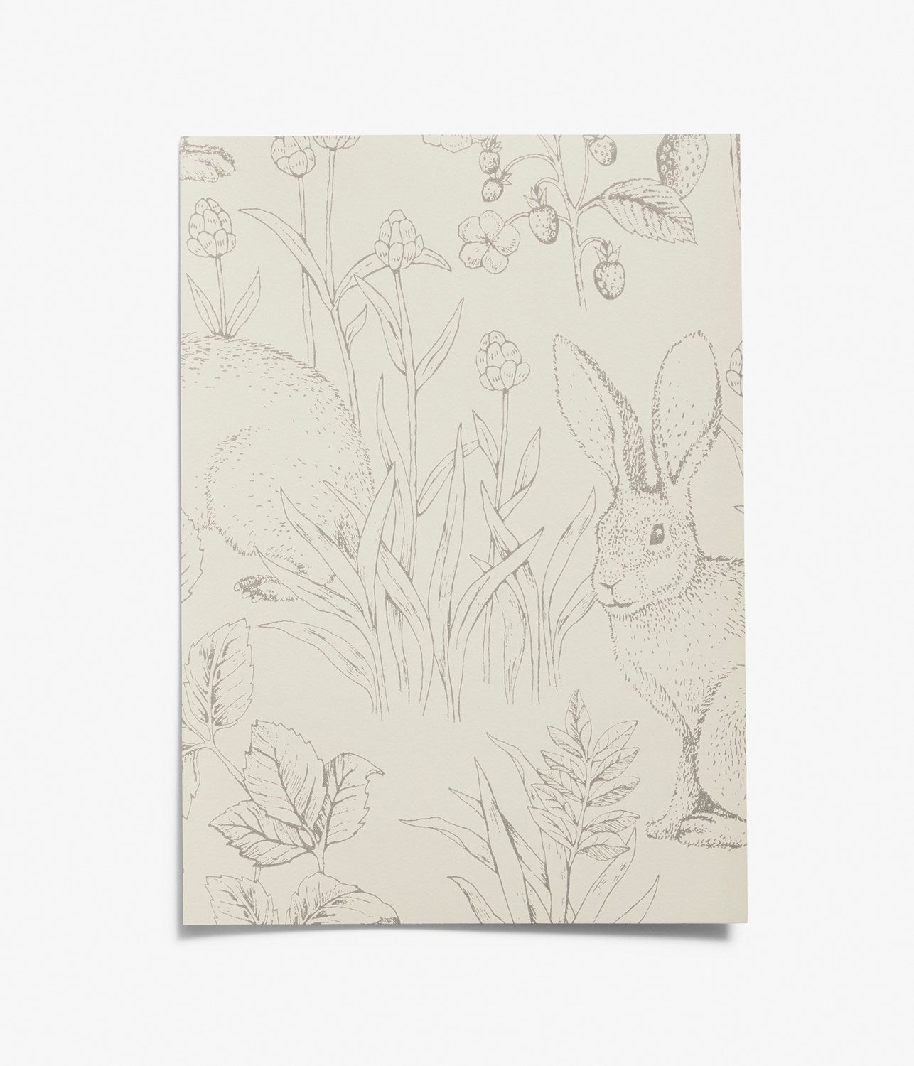 Forest Friends beige wallpaper sample