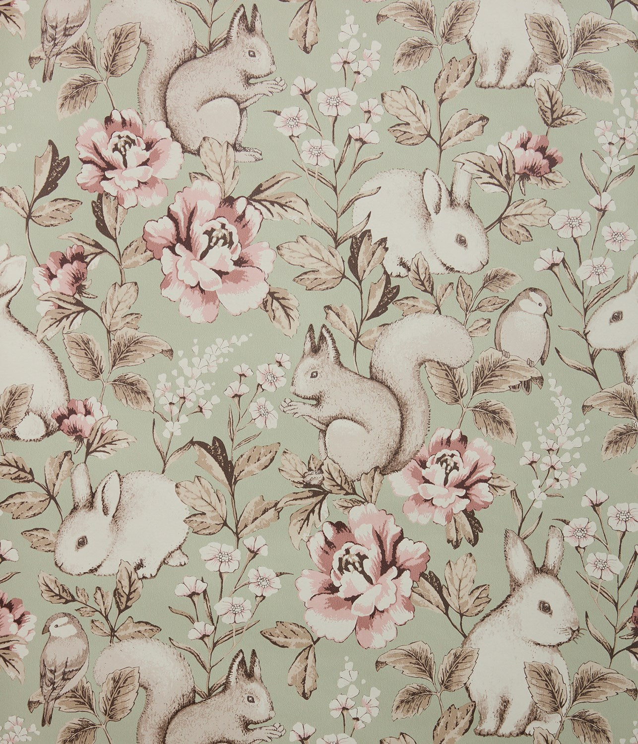 Magic Forest green animal wallpaper