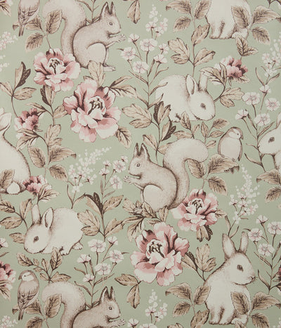 Magic Forest green animal wallpaper