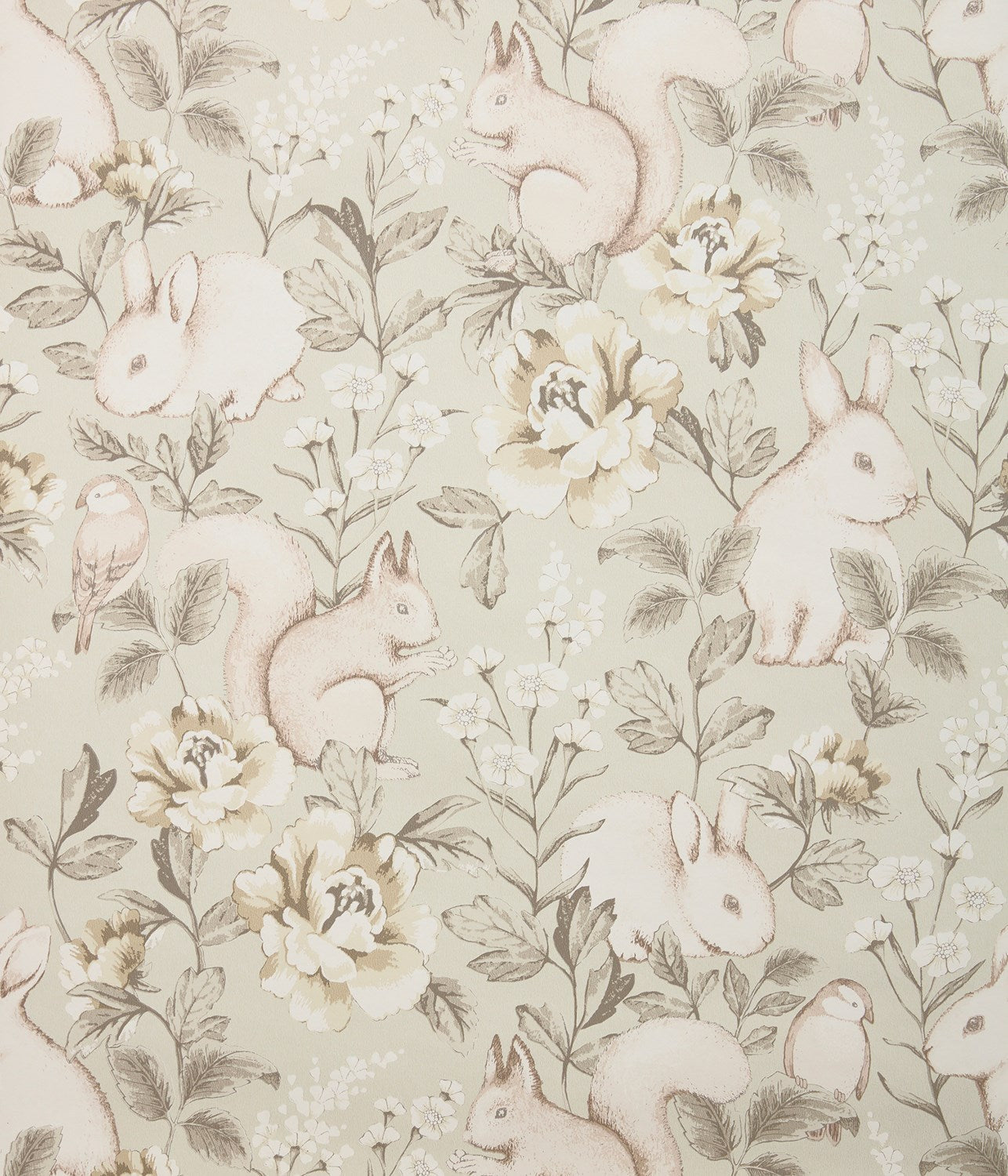 Magic Forest beige animal wallpaper