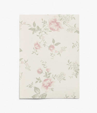 Rose Garden white wallpaper sample