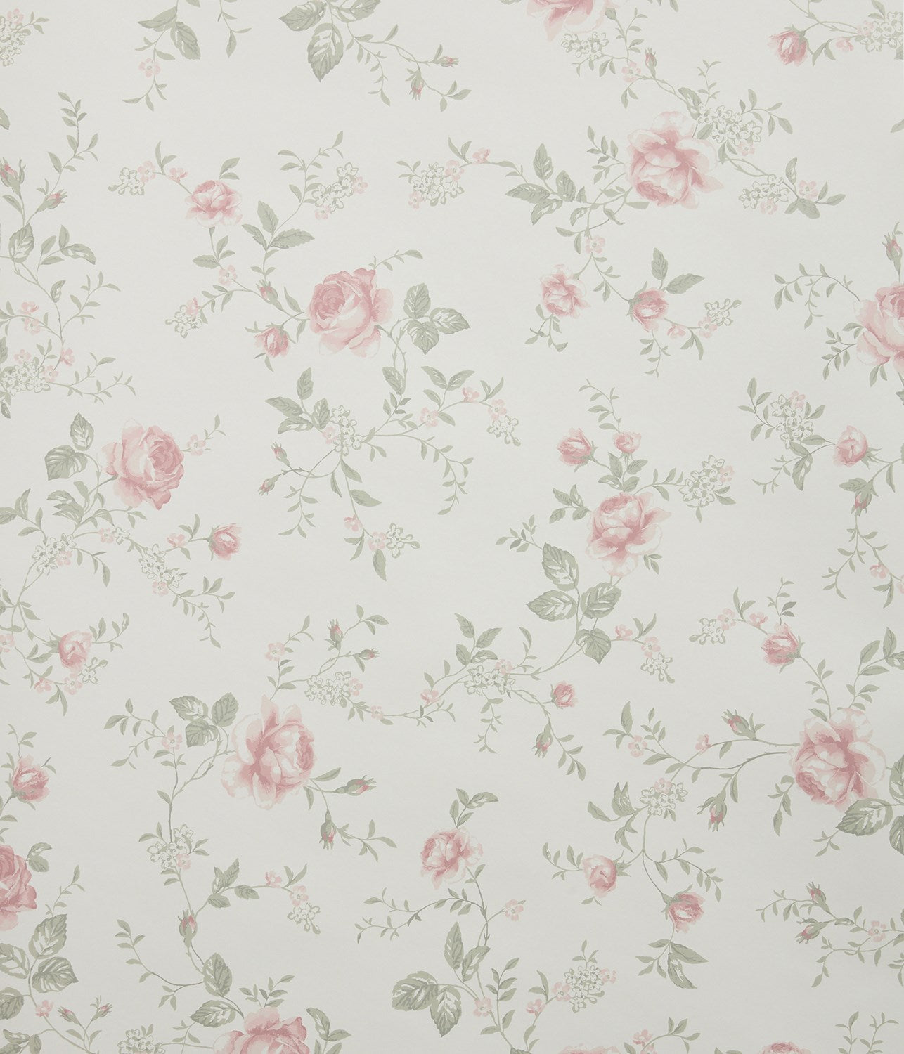 Rose Garden white wallpaper
