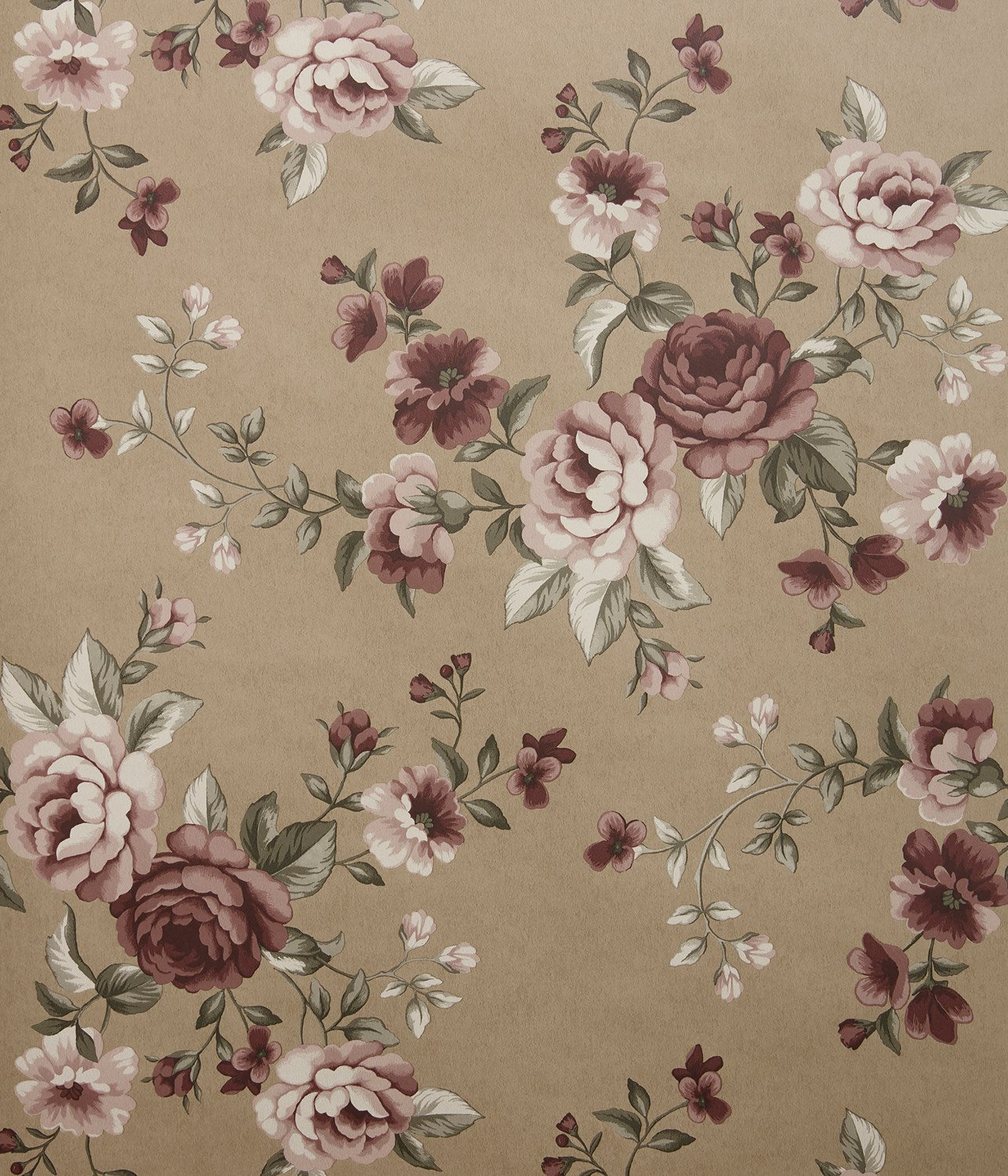 Nomi brown floral wallpaper