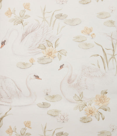 Lily swan white wallpaper
