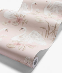 Lily swan pink wallpaper