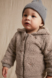 Baby & kids' brown fox embroidery pile jacket