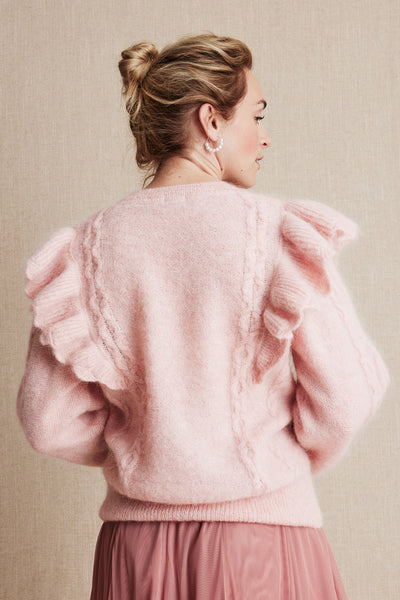 Womens pink pattern knitted jumper