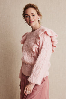 Womens pink pattern knitted jumper