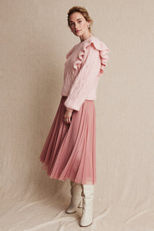 Womens pink pattern knitted jumper