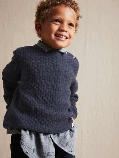 Kids blue pattern knitted jumper Newbie