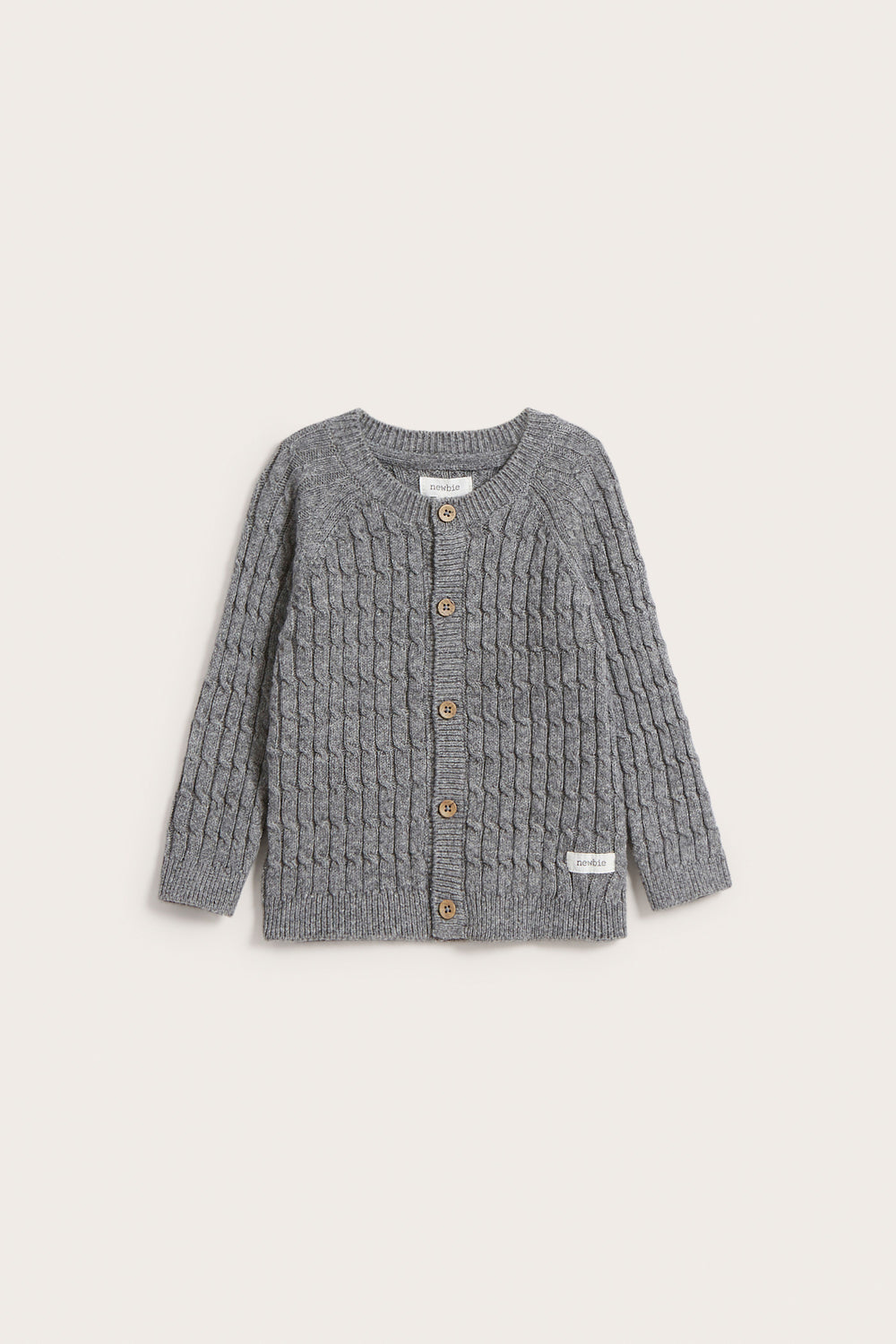 Baby grey cable knit cardigan