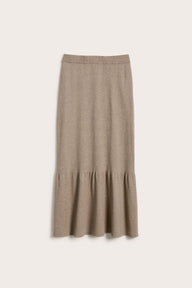 Womens beige knitted skirt