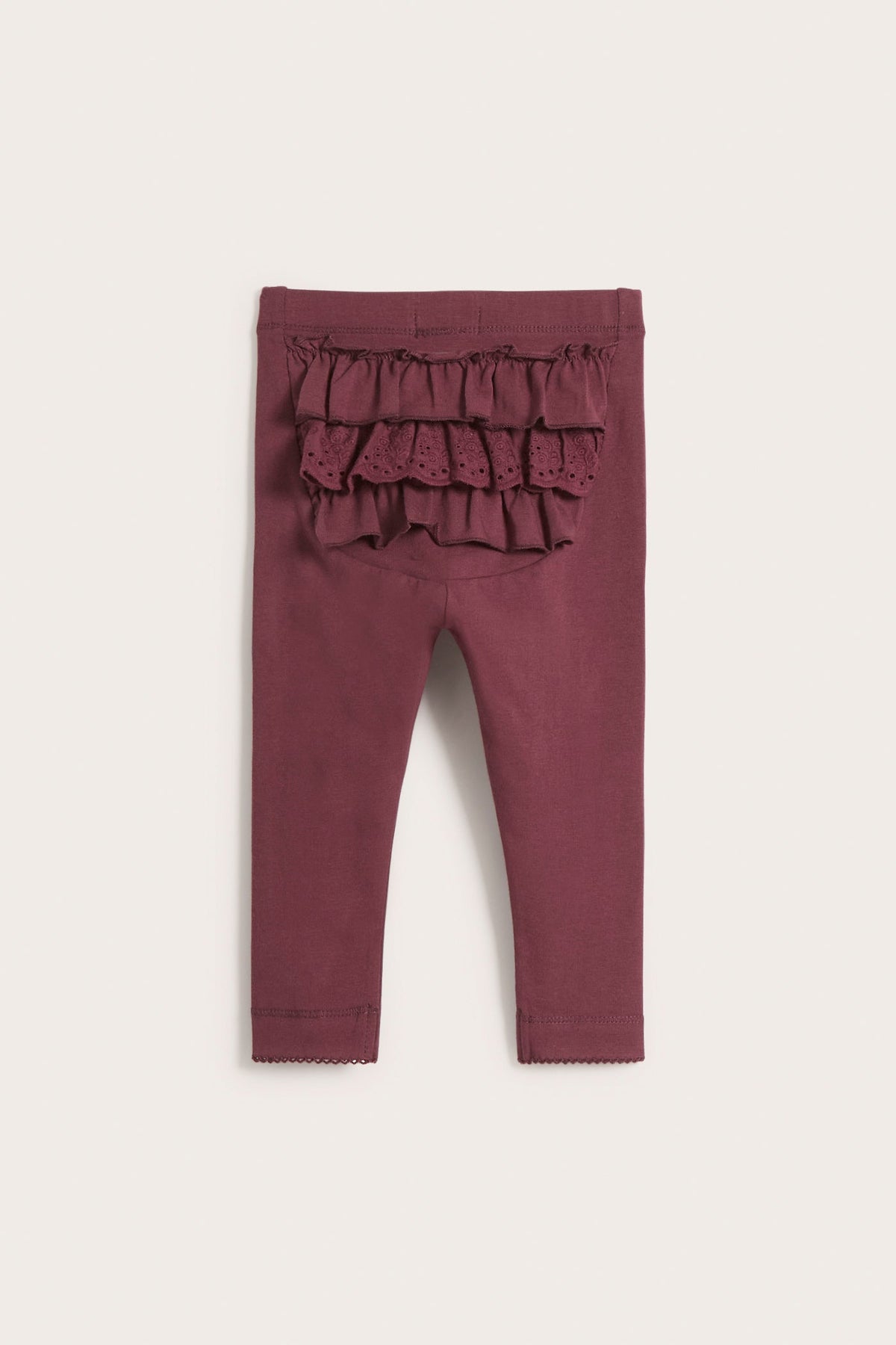 Baby burgundy leggings with ruffles