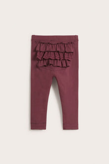 Baby burgundy leggings with ruffles