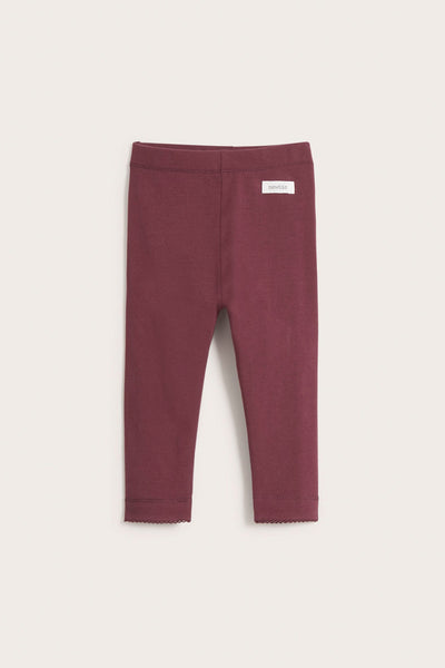 Baby burgundy leggings with ruffles