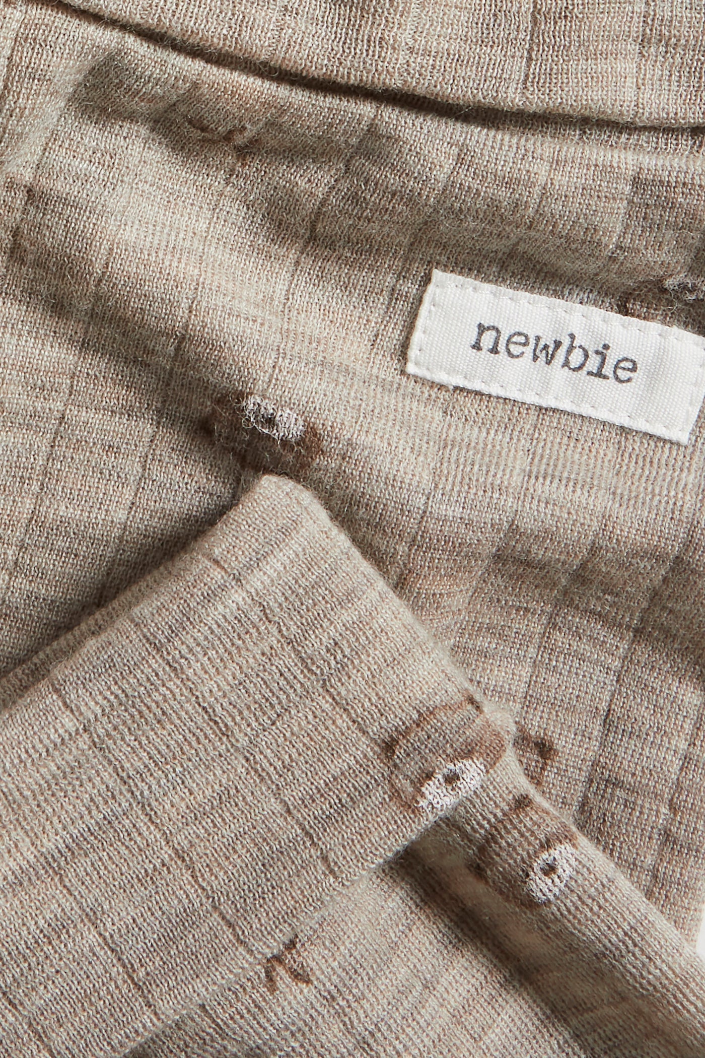 Baby beige wool teddy bear leggings