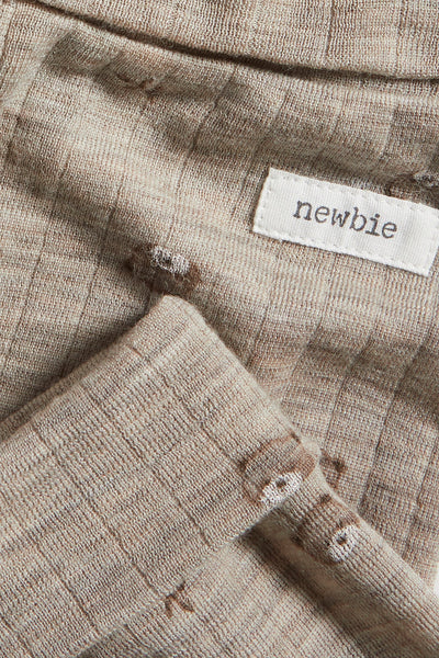 Baby beige wool teddy bear leggings