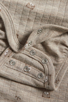 Baby beige wool teddy bear bodysuit