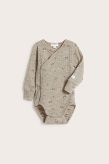 Baby beige wool teddy bear bodysuit