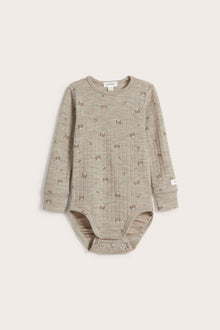 Baby beige wool teddy bear bodysuit