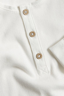 Baby white ribbed basic bodysuit