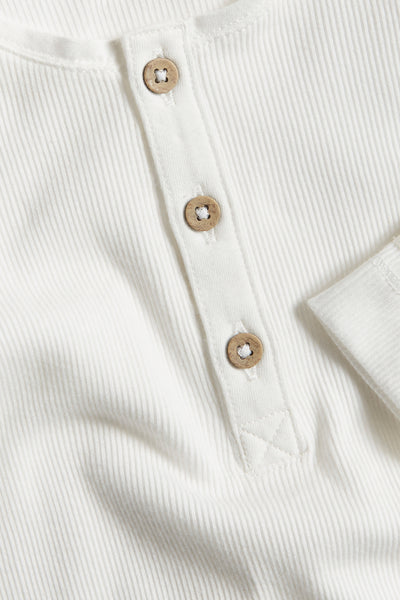 Baby white ribbed basic bodysuit