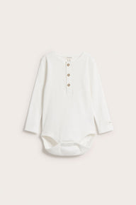 Baby white ribbed basic bodysuit