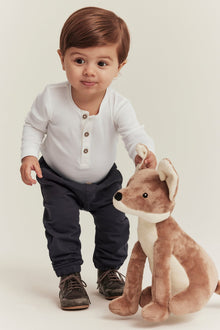 Baby white ribbed basic bodysuit
