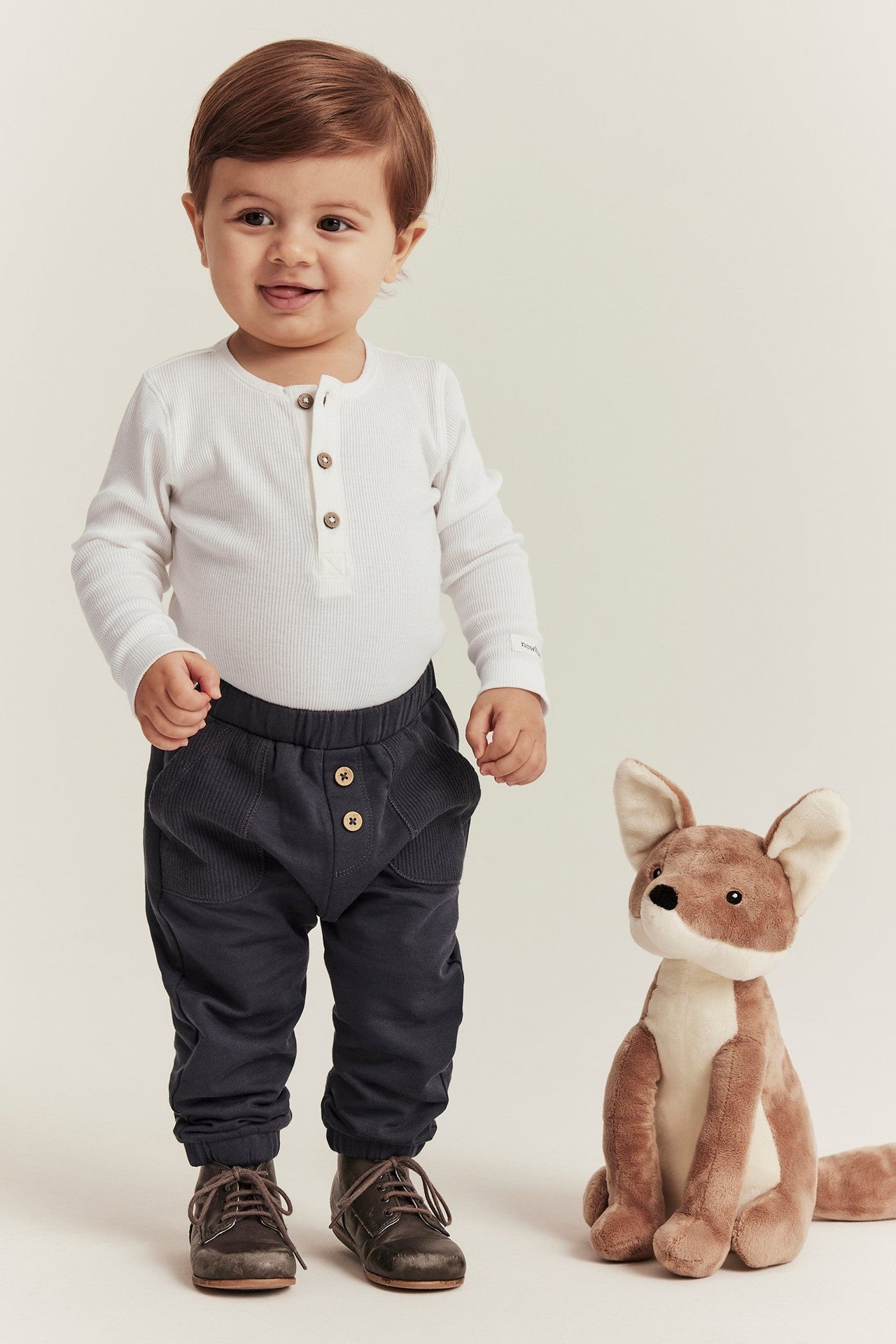 Baby white ribbed basic bodysuit