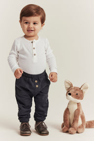 Baby white ribbed basic bodysuit