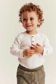 Baby white ribbed basic bodysuit