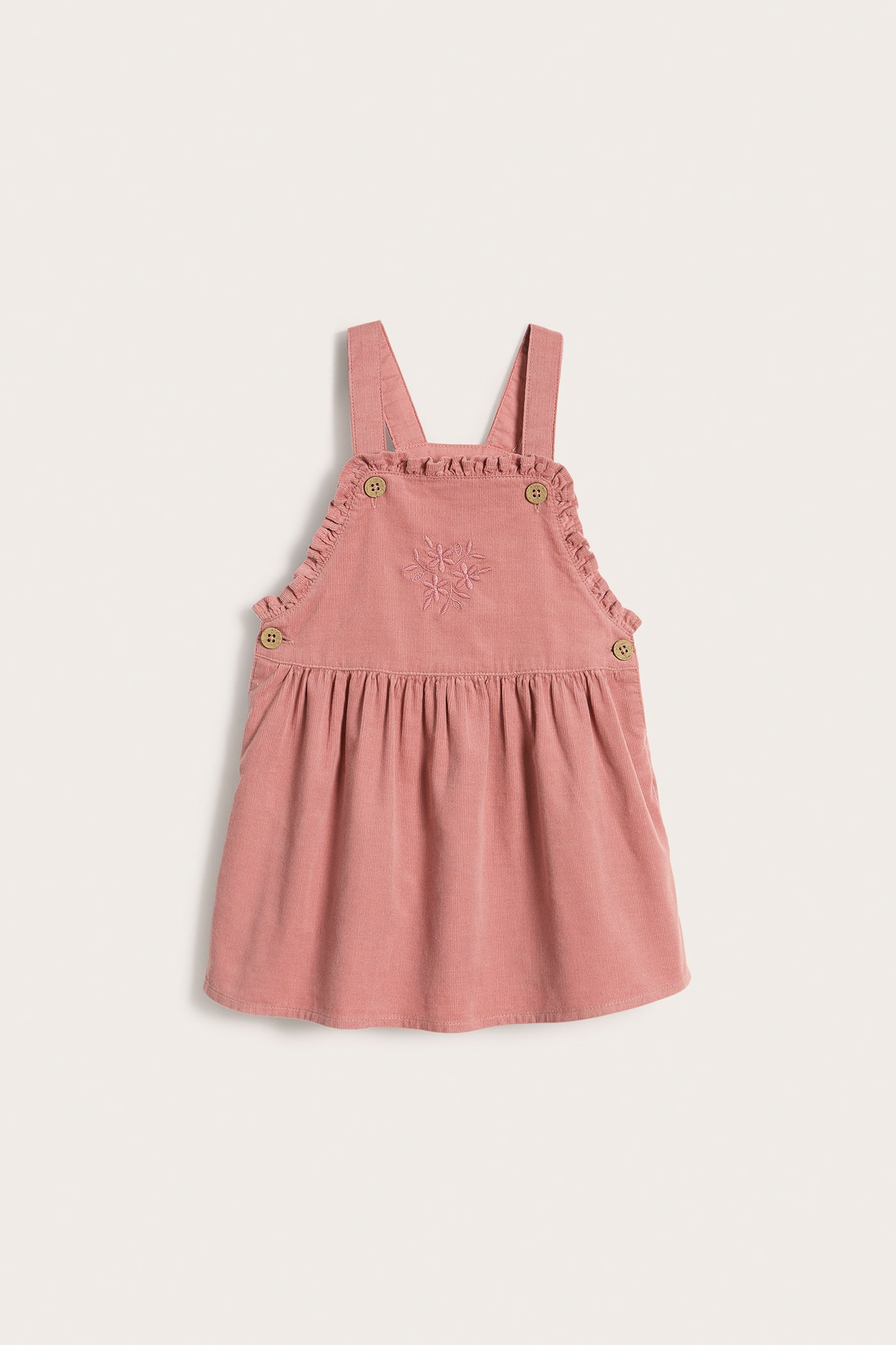 Baby pink corduroy pinafore