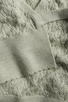 Women's green wool wrap cardigan