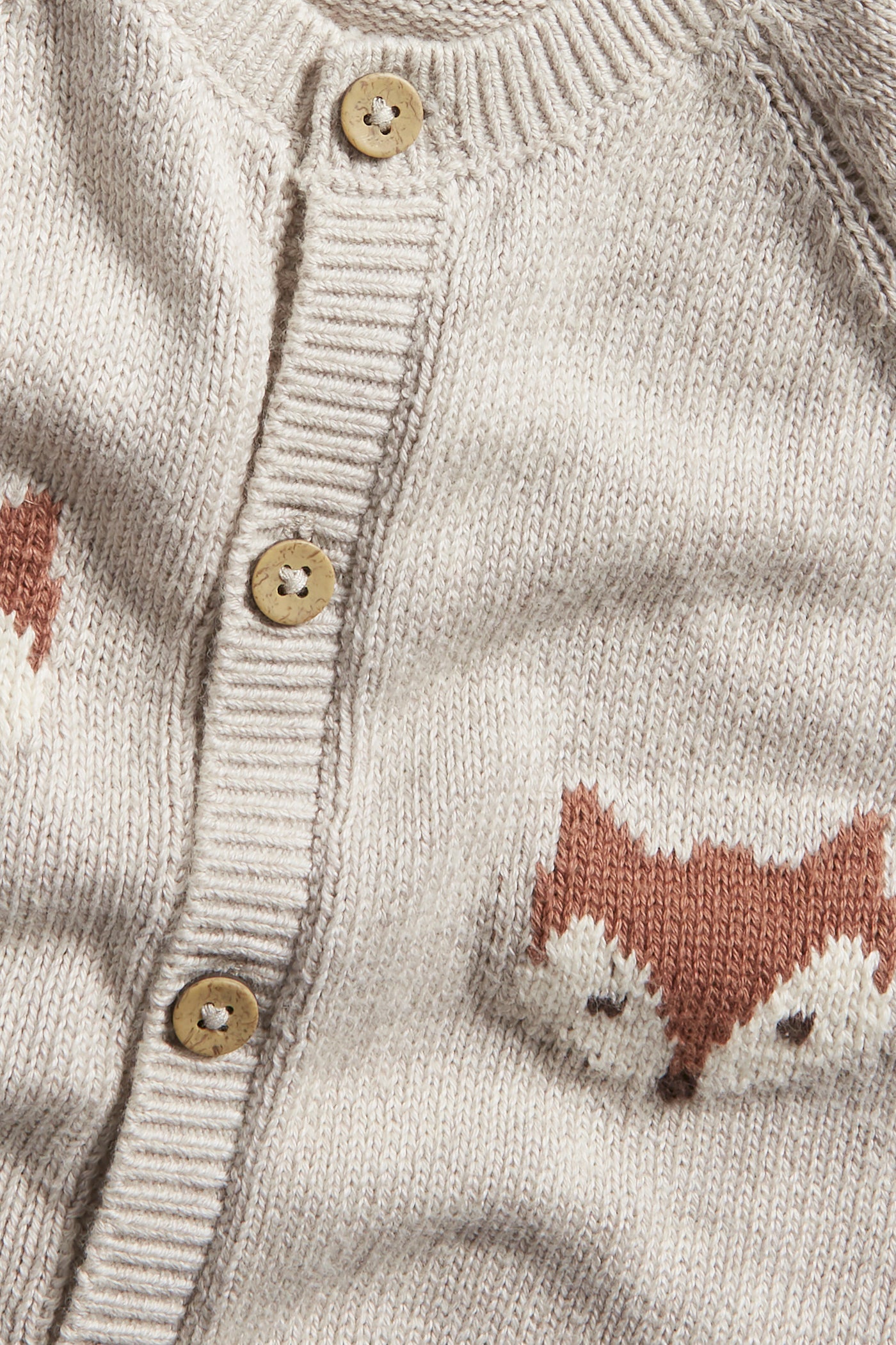 Baby grey jacquard-knit fox jumpsuit
