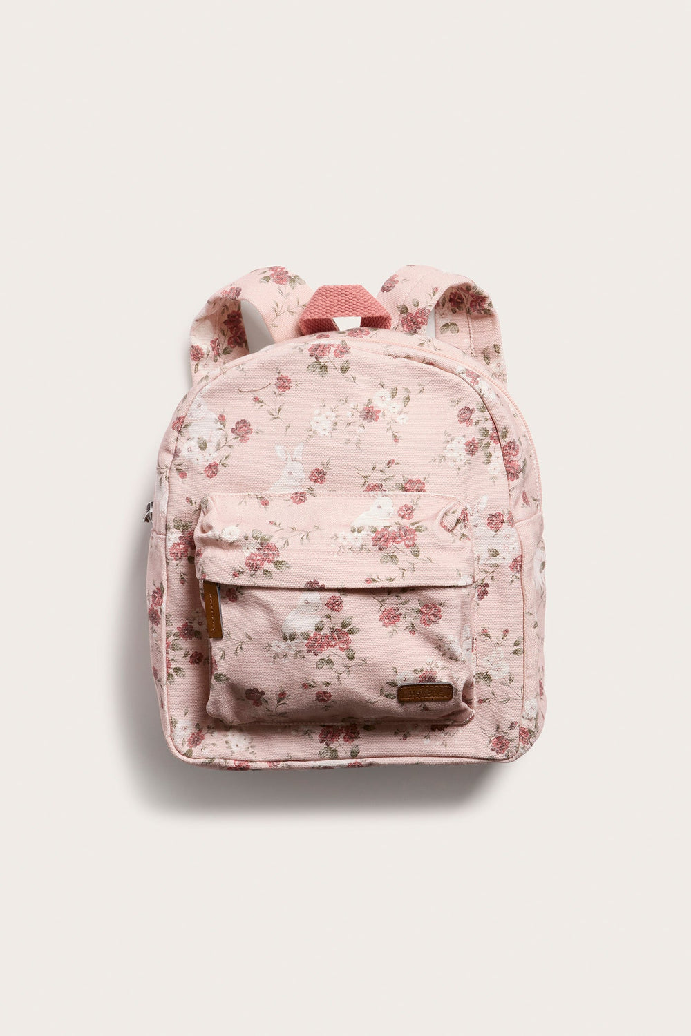 Pink floral cotton canvas backpack Newbie