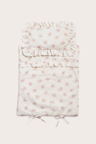 Floral bedding set for a doll bed