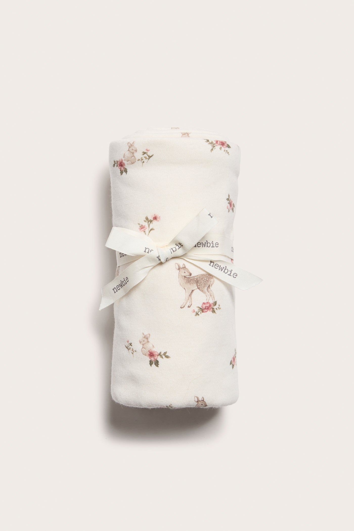 White double jersey deer patterned blanket