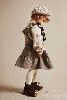 Kids brown checked dress