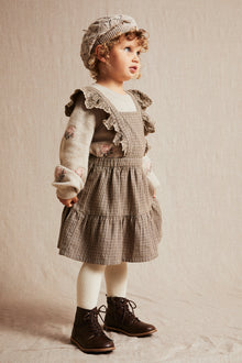 Kids brown checked dress