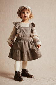 Kids brown checked dress