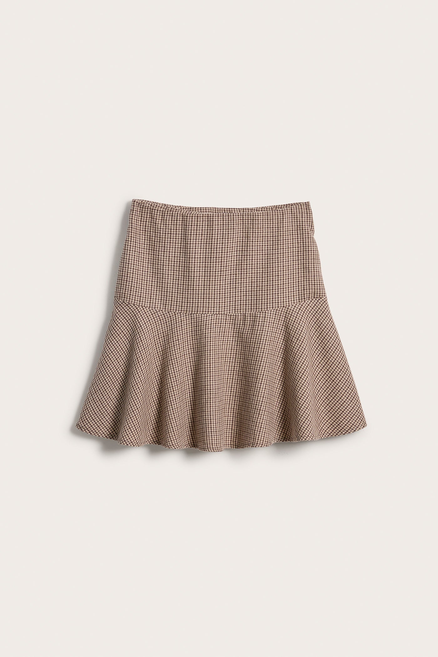 Womens brown checked mini skirt