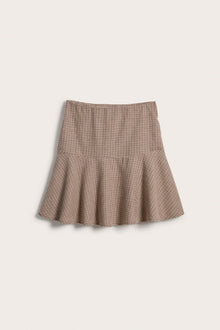 Womens brown checked mini skirt