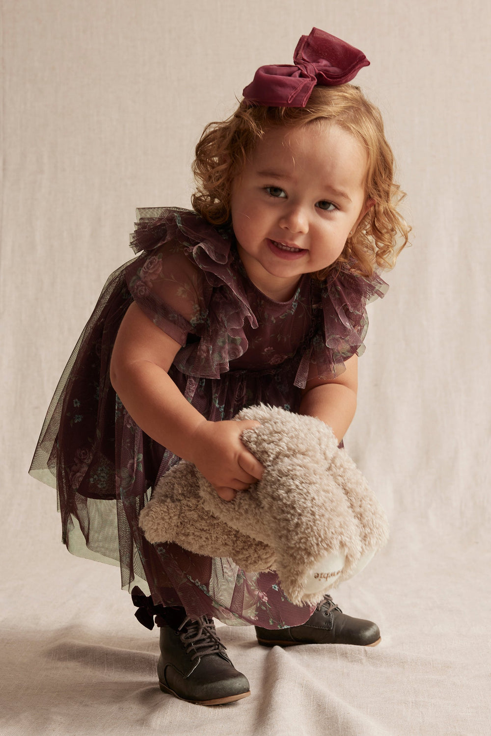 Baby burgundy floral chiffon dress – Newbie Baby burgundy floral chiffon dress – Newbie