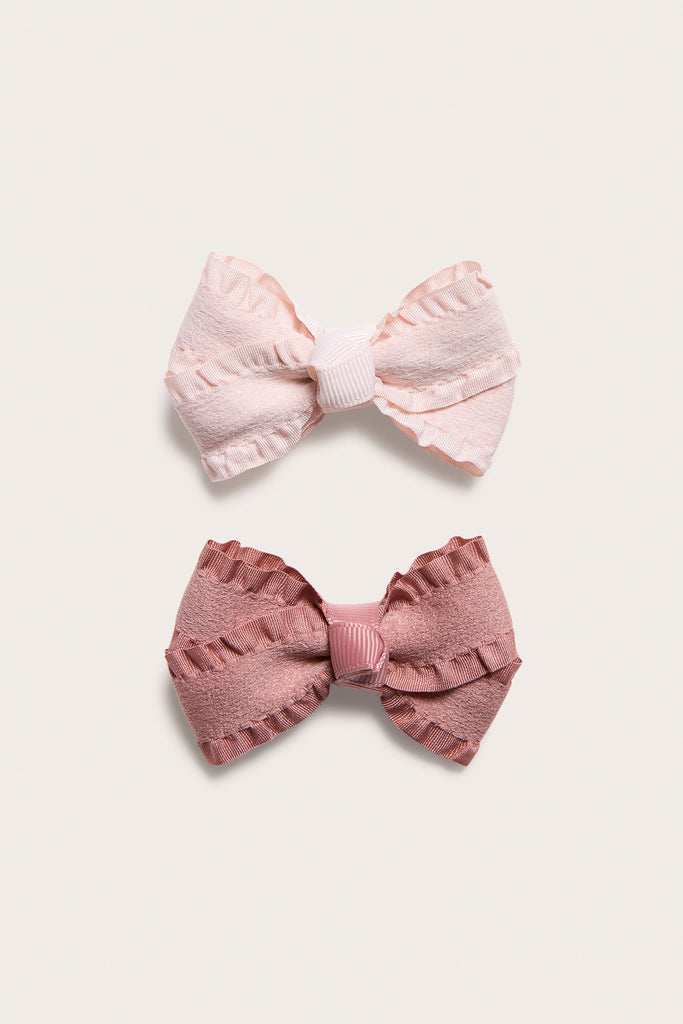 Kids pink clip bows 2pk Newbie