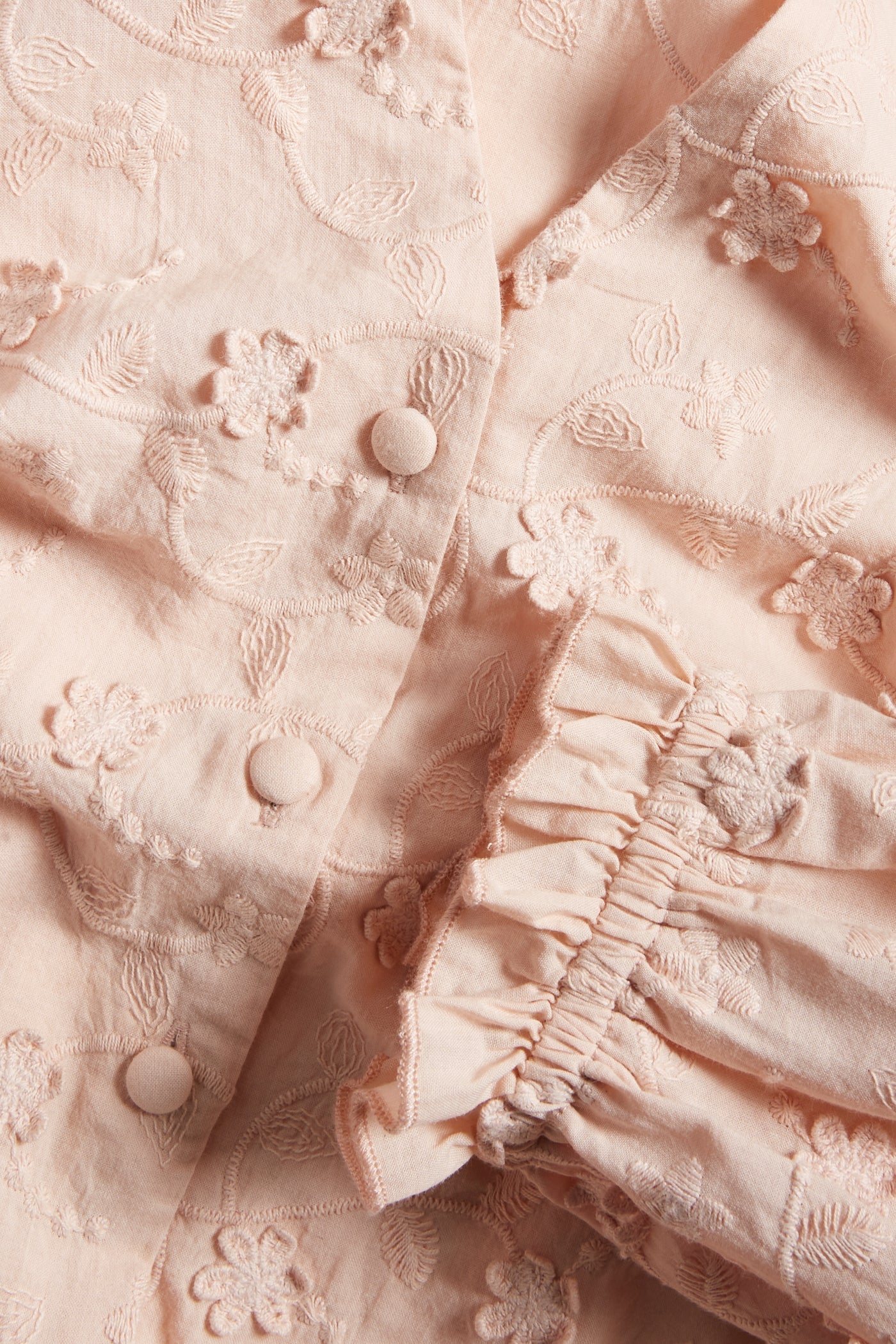 Women's pink 3D floral embroidery blouse