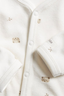 Baby white teddy bear sleepsuit